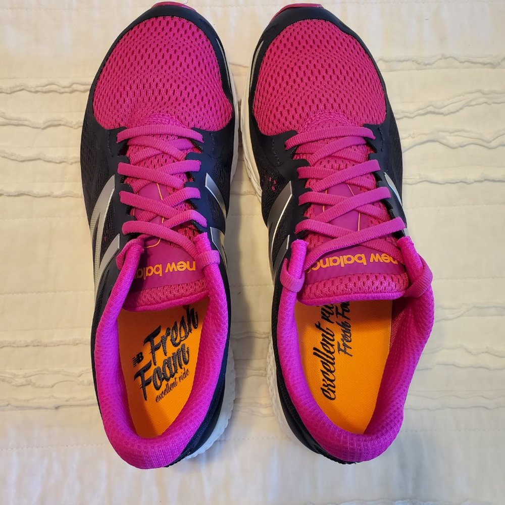 New Balance Running Shoes, WZANTPB2, Size 10, Pink/Black (Orange Accents)